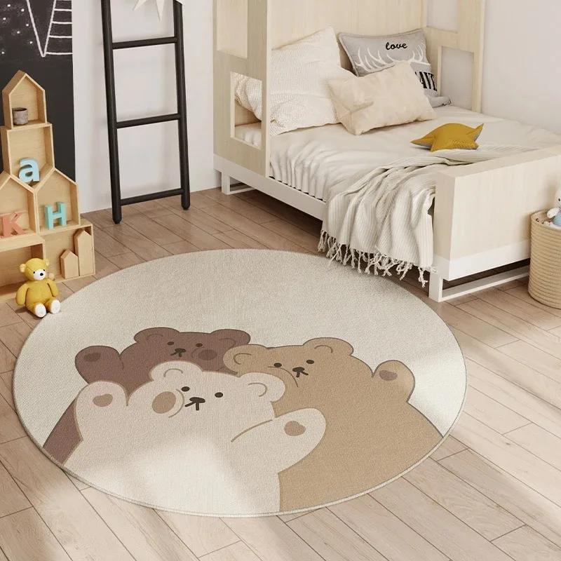 

Hopscotch Children s Round Carpet Thickened Living Room Cushions Anti-slip Cartoon Children Climbing Mat Batch Decor Rug 60X60CM 2X2FT
