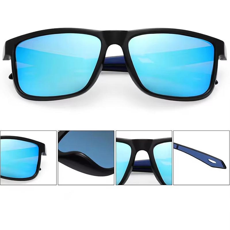 Mode Sonnenbrille für Herren Damen Klassischer quadratischer Rahmen Outdoor Fahren Spiegel Nachtsicht Sonnenbrille