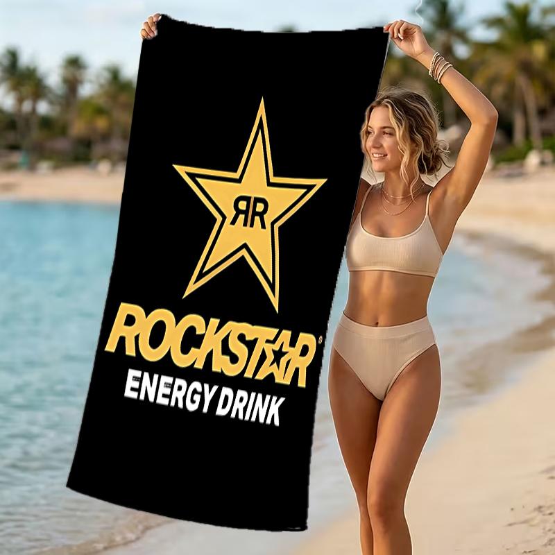 Beach Towel with Rockstar Energy Pattern - soft,absorbent,machine washable Lightweight&Modern,swimming,Travel Essentials
