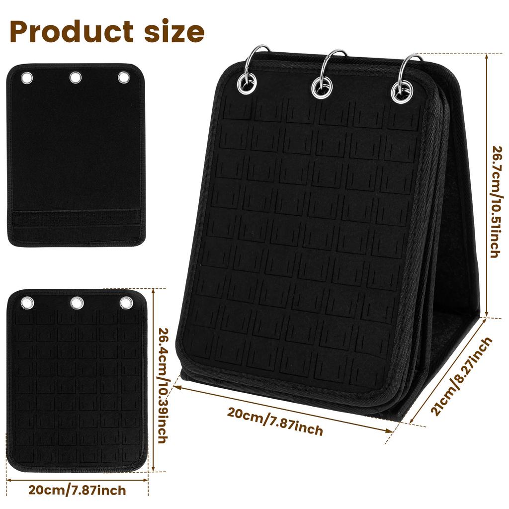 Felt Pin Brooch Display Storage Book Large Capacity Foldable Metal Badge Chest Holder Box Pennant Brooch Board Jewelry Organizer