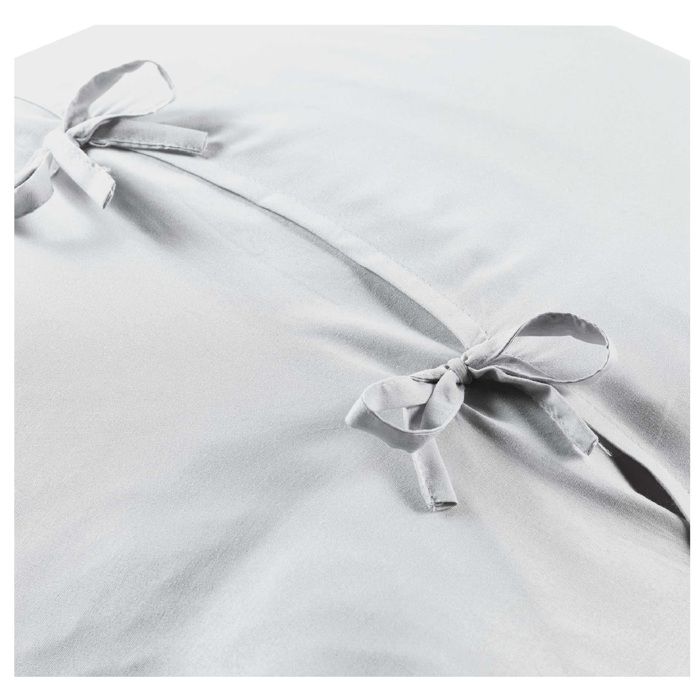 Housse de coussin Cottage 45 cm gris et blanc