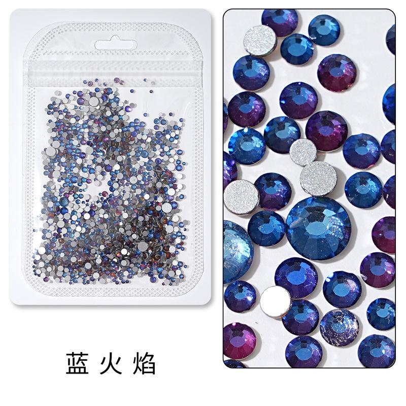 1440 buc, Un pachet întreg de manichiuri colorate, Diamante cu fund plat, Burghie din sticlă de cristal nu pot cădea de pe fund, Bijuterii cu diamante rotunde cu dimensiuni mixte.