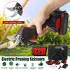 42V Cordless Sharp- Blade Cutter Garden Scissors Black Rechargeable Electric Pruning Shears Pruner Trimmer with 1500mAh Li-on Battery