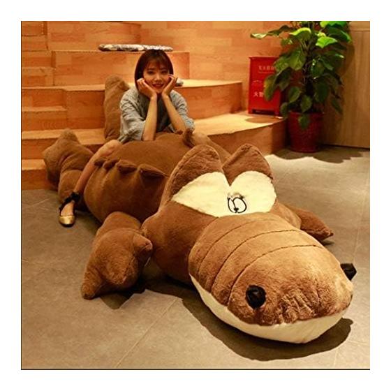 NOVA Plush Crocodile/Alligator Extra Large Crocodile Body Pillow Animal Toy Fluffy Stuffed Animal Present Celebration Body Pillow (Brown, 200cm)