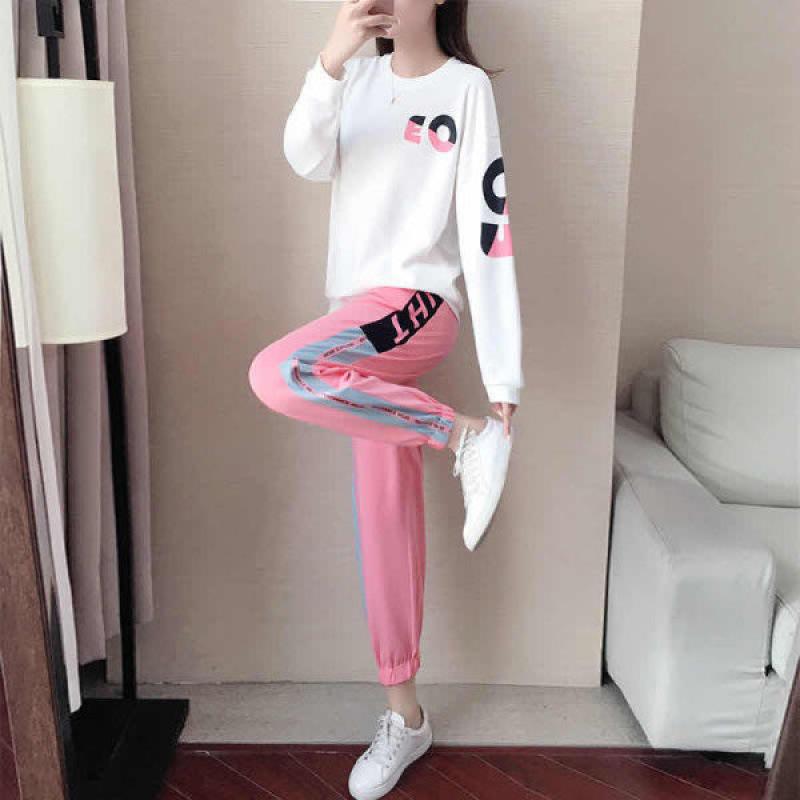 

Pink Women s Plus Size Hoodie Two-Piece Set – Loose Fit, Long Sleeve, Autumn/Winter Casual Sportswear. XXXXL