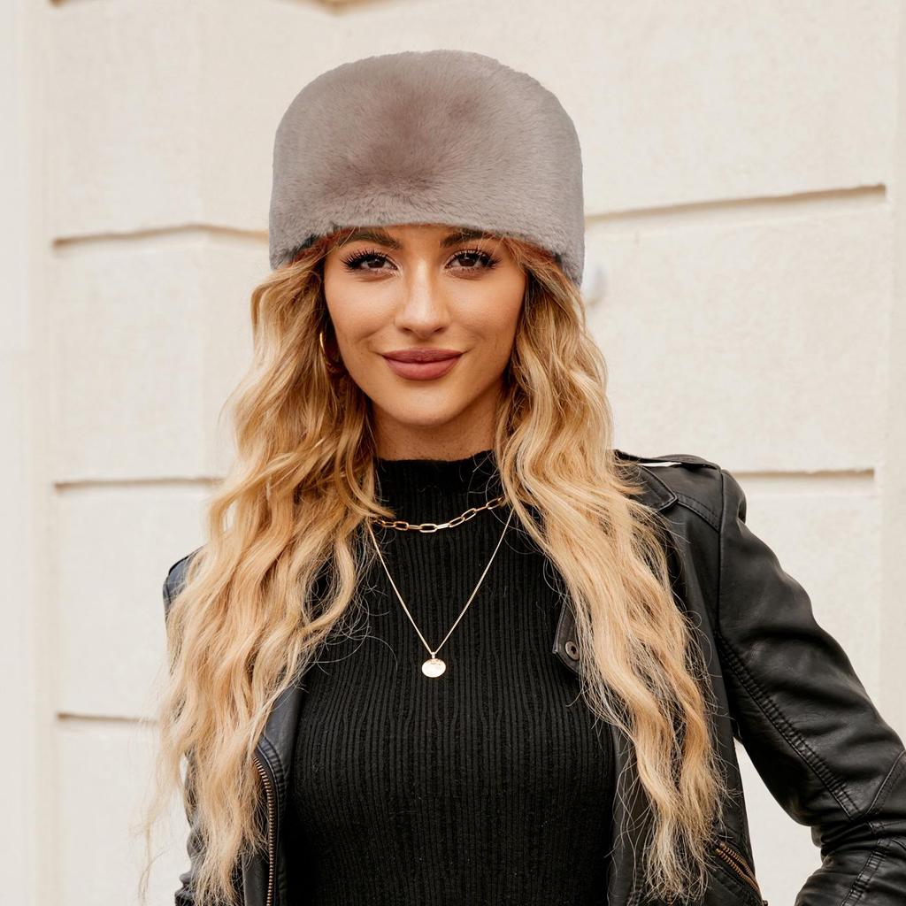 European Style Colorful Faux Fur Headband for Women - Warm, Stylish, and Fashionable