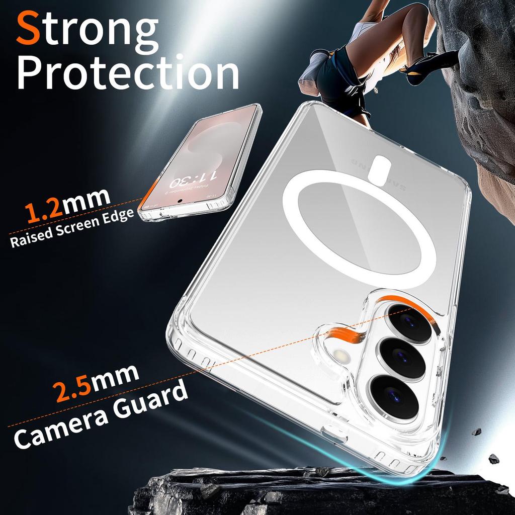 Scratch-Resistant Magnetic Transparent Case for Samsung S26 Ultra/S25 Plus - Drop-Proof Protective All-Inclusive Cover A57