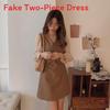 Spring Long Sleeve Chiffon Dress With Waist Ties For Casual And Office Wear