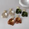 Pleated Acrylic Flower Drop Earrings 'Silver Needle' - Elegant, Versatile in... More