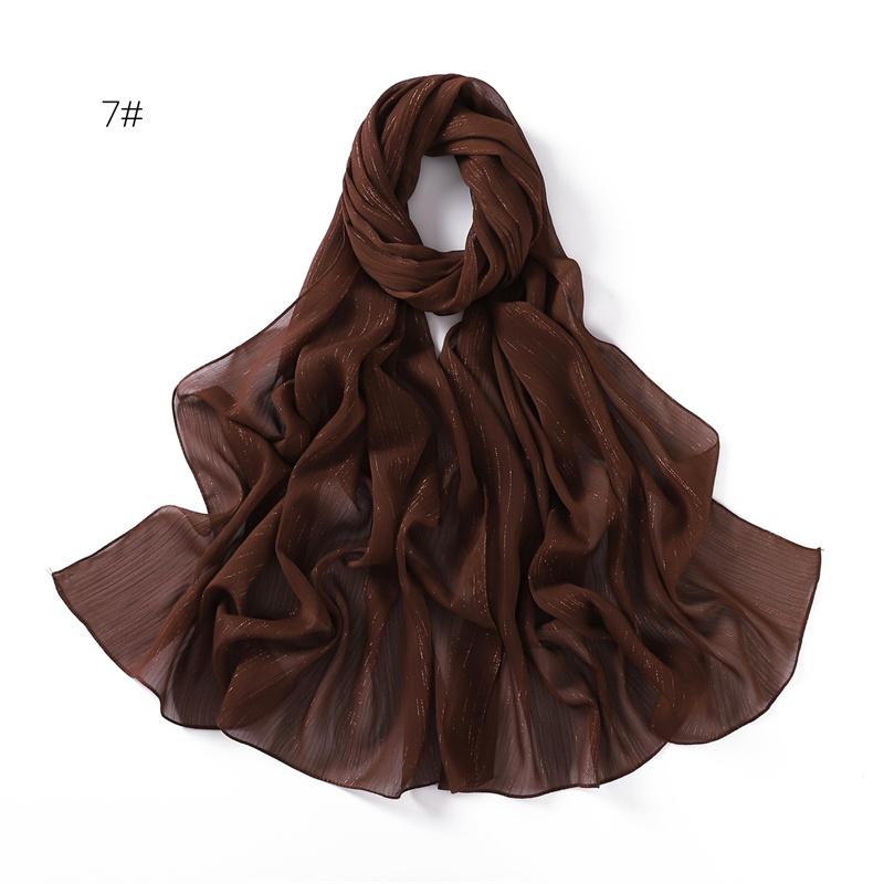 Plain Silver Glitter Shimmer Bubble Chiffon Hijab Sparkle Veil Ramadan Shawls Beach Headscarf Bufandas Muslim Headband 175*70Cm