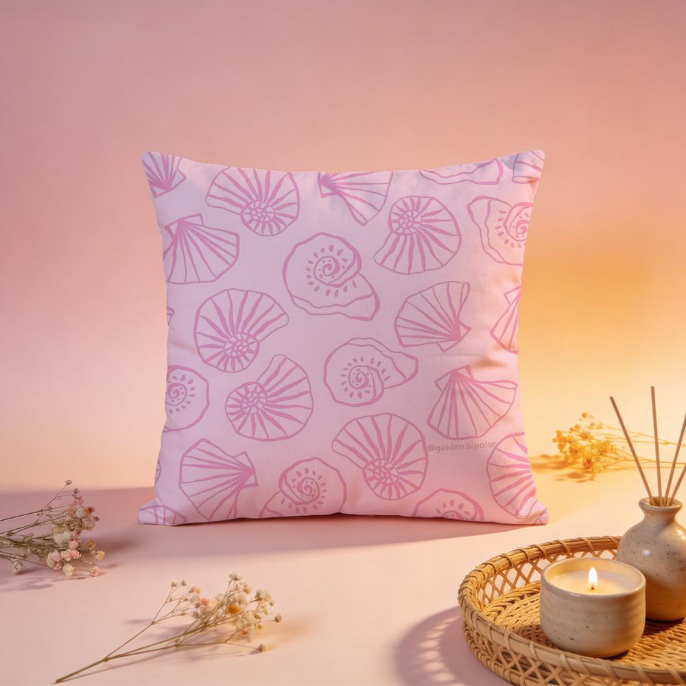 Shiny Coastal Seashell Design Cushion Cover Comfortable Durable Pillow Cover MultiScene for Home Office Car Sofa