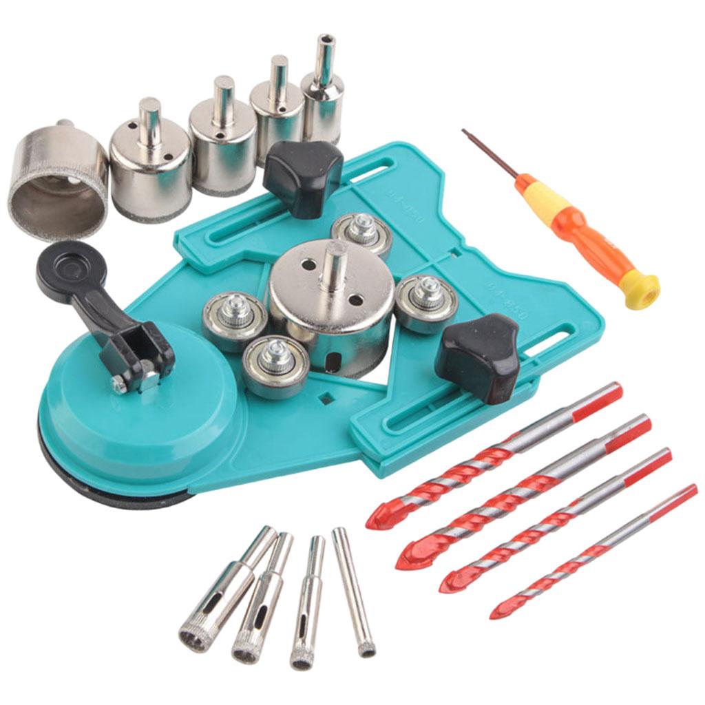 Diamant-Bohrer-Set Bohrführung Schablone Vorrichtung Positionierer für Porzellan