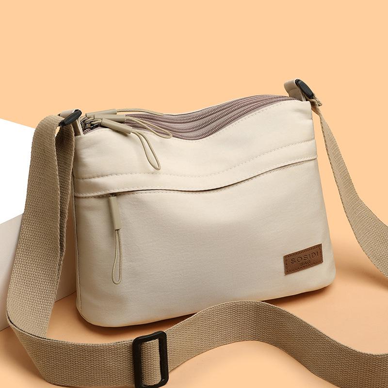 Lightweight Women's Nylon Waterproof Crossbody Bag - Casual, Multi-Layer, Portable, Fashionable Small Square Bag