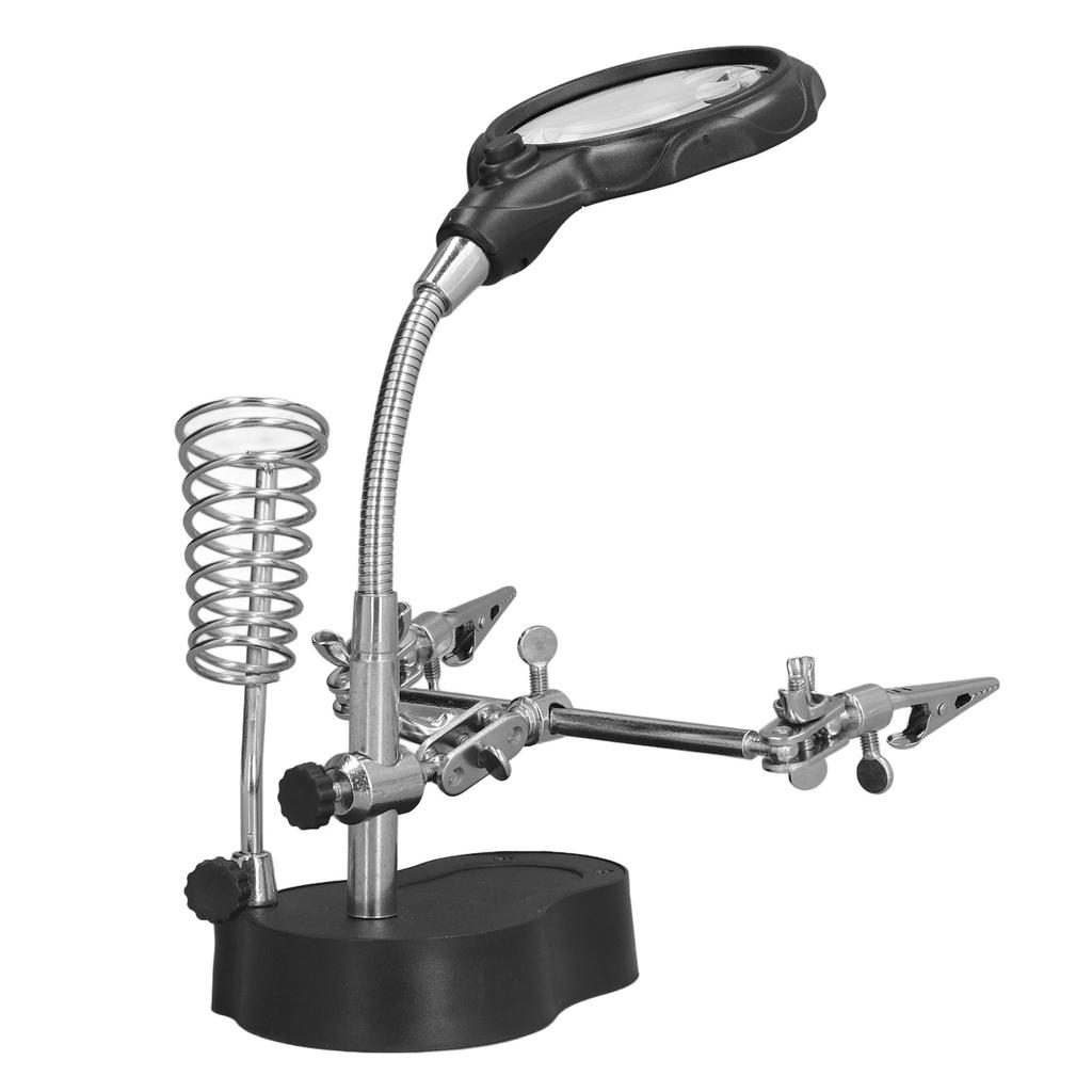 Soldering Station Magnifier Auxiliary Clip Stand Desktop Magnifying Glasses for Small Items Miniatures Projects