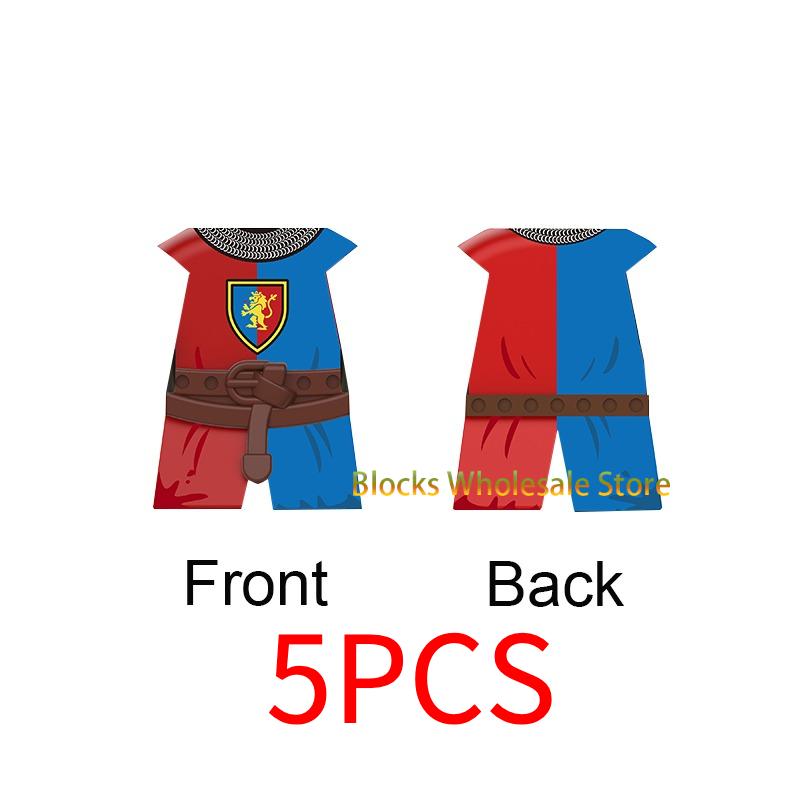 Medieval Military Castle Knight Building Blocks - King Figures with Helmet Armor and Weapon Accessories