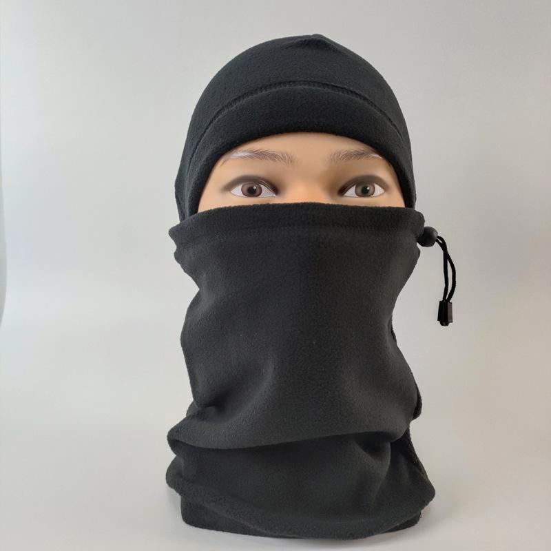 

Лыжный балаклава с флисовой подкладкой - Термальная велосипедная маска для лица, Ветрозащитный капюшон для зимних видов спорта чёрный