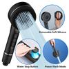 A58Z Self-Cleaning 4 Modes Shower Head With Integrated Silicone Brush One-Key Stop Water Massage High Pressure Showerhead Filter
