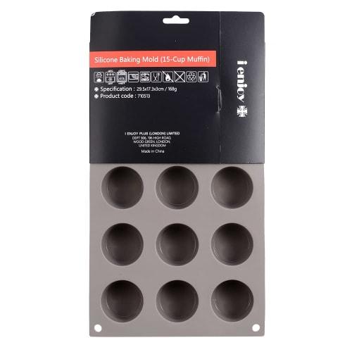 Silicone Flex Mini Muffin Pan, Silicone Mold, Cupcake Mold, Non-Stick Cake Mold, Confectionery Mold, Chocolate Mold, DIY, Sweets, 15 pieces