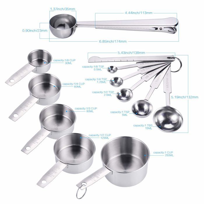 Verre doseur - genneric - 10 pièces - acier inoxydable - argent - facile à utiliser