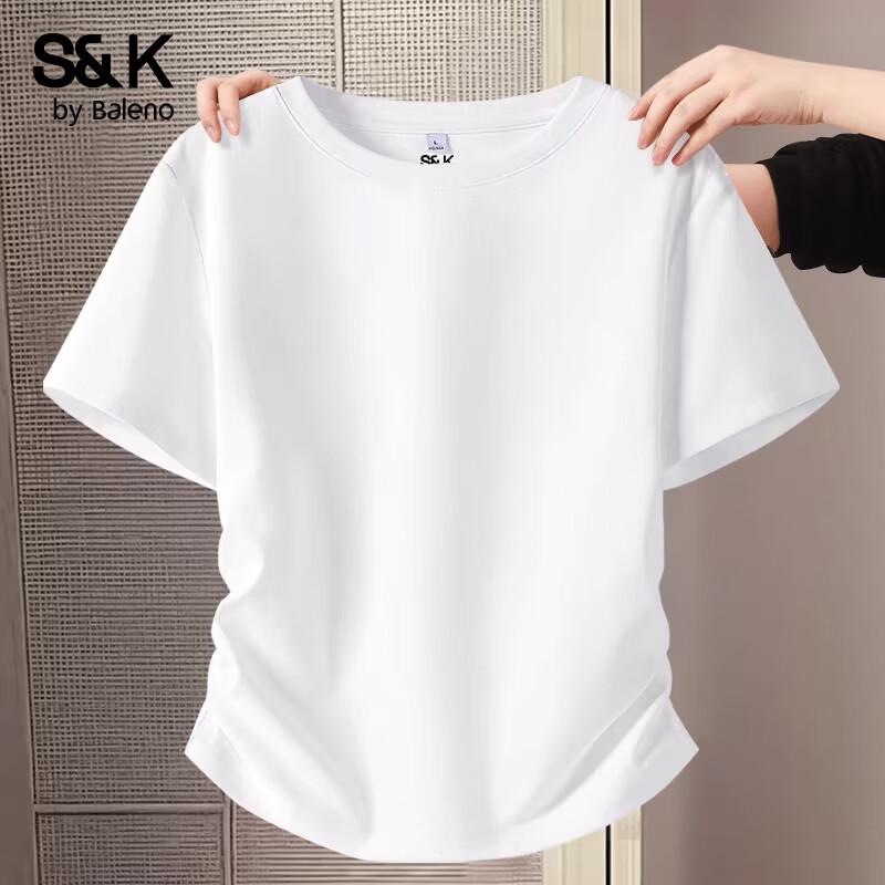 Baleno S&K Pleated Fitted Short-Sleeve T-shirt L