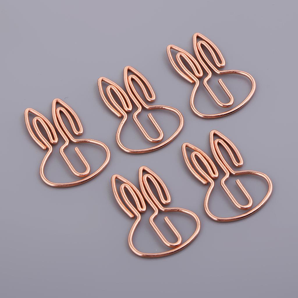 Buy 5 Pack Cute Rabbit Shape Metal Paper Clip Bookmark Stationery ...