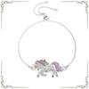 JMXD Colorful Rhinestone Unicorn Bracelet Trendy European Fashion Women Bracelet Cute Animal Jewelry Sparkly Fantasy Style Wristband