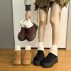 Women's Large Size Thickened Winter Warm Fur One Snow Boots Thickened Lining Ankle Boots Non-slip Hiking Sports Martin Boots
