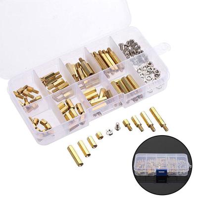 M2.5 Hex Male Female Brass Standoff Stud Board Pillar Threaded Mounting PCB Motherboard Hexagon Spacer Bolt Screw Nut Assortmen Kit 160Pcs