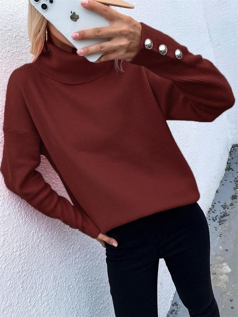 Women Oversized Knit Jumper Turtleneck Long Sleeve Pullover Sweater Winter Warm Tunic Tops Sweatshirts