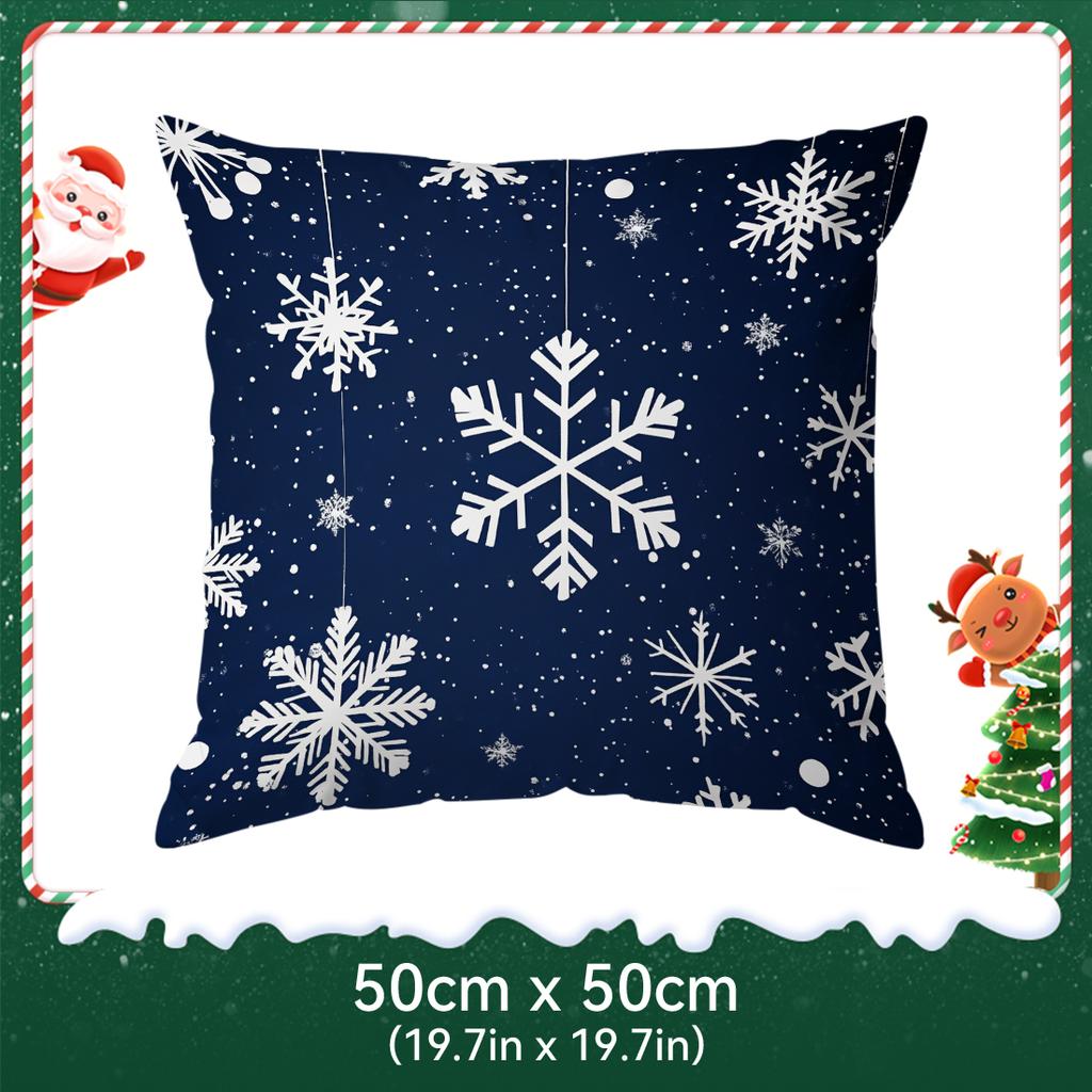 Christmas Snowflake Pillowcase Bedroom Sofa Cushion Cover 100% Polyester Living Room Soft Cushion Pillowcase Home Decor
