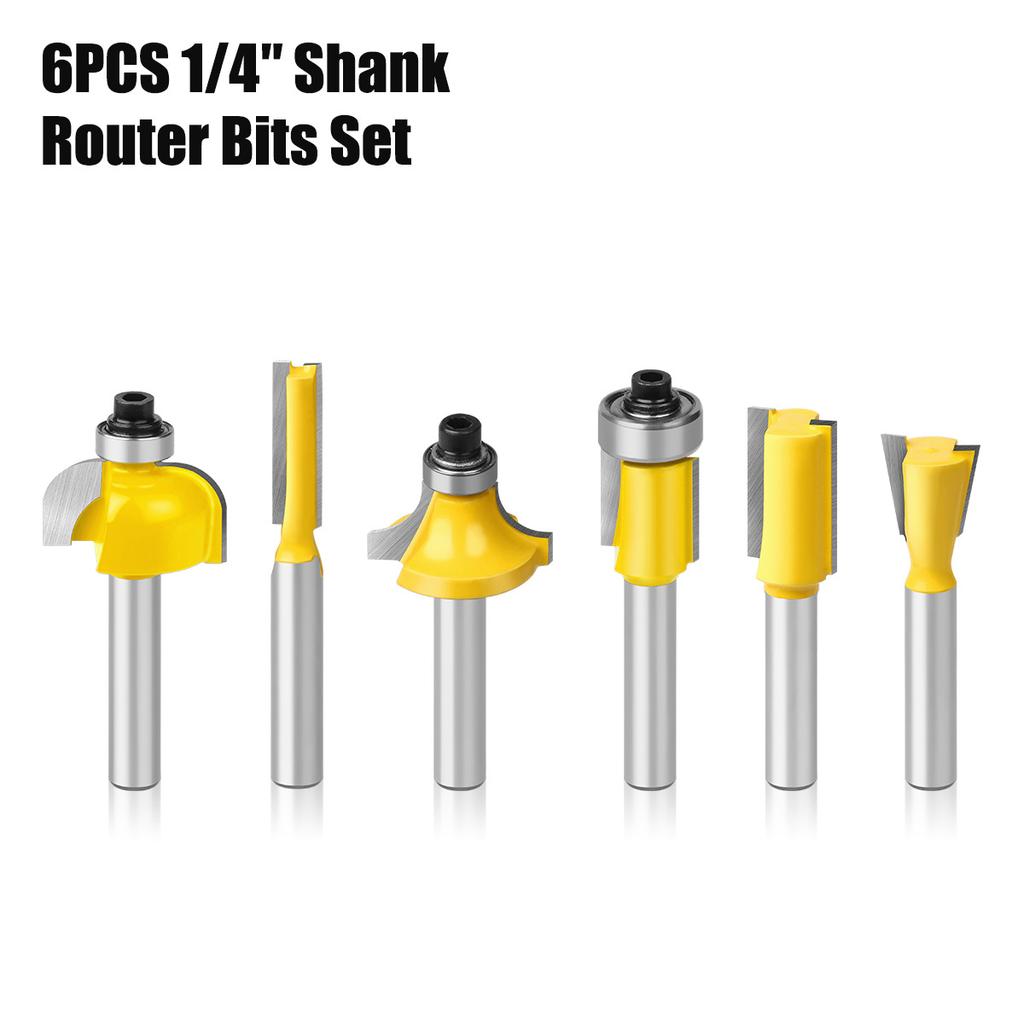 6-Piece Woodworking Milling Cutter Set, Trimming Machine Cutter Head, Bakelite Milling Engraving Machine Milling Cutter, Trimming Cutter