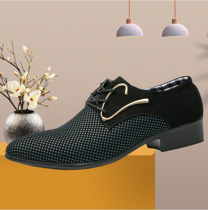 

2025 autumn large size men s casual leather shoes men s pointed leather shoes British Korean version trend spring and autumn breathable men s shoes 38