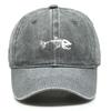Weißer Fischgräten-Print Verstellbare Retro-Baseballkappe Damenmütze Used-Look Mode Snapback-Kappen Ideale Wahl für Damen & Herren