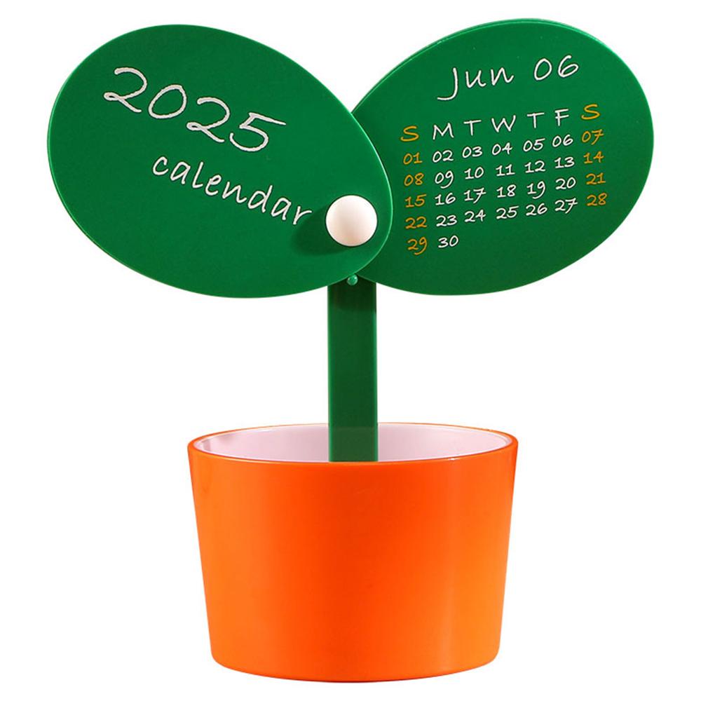 

2025 Creative Plant Shaped Desktop Calendar with Pen Holder, DIY Planner A