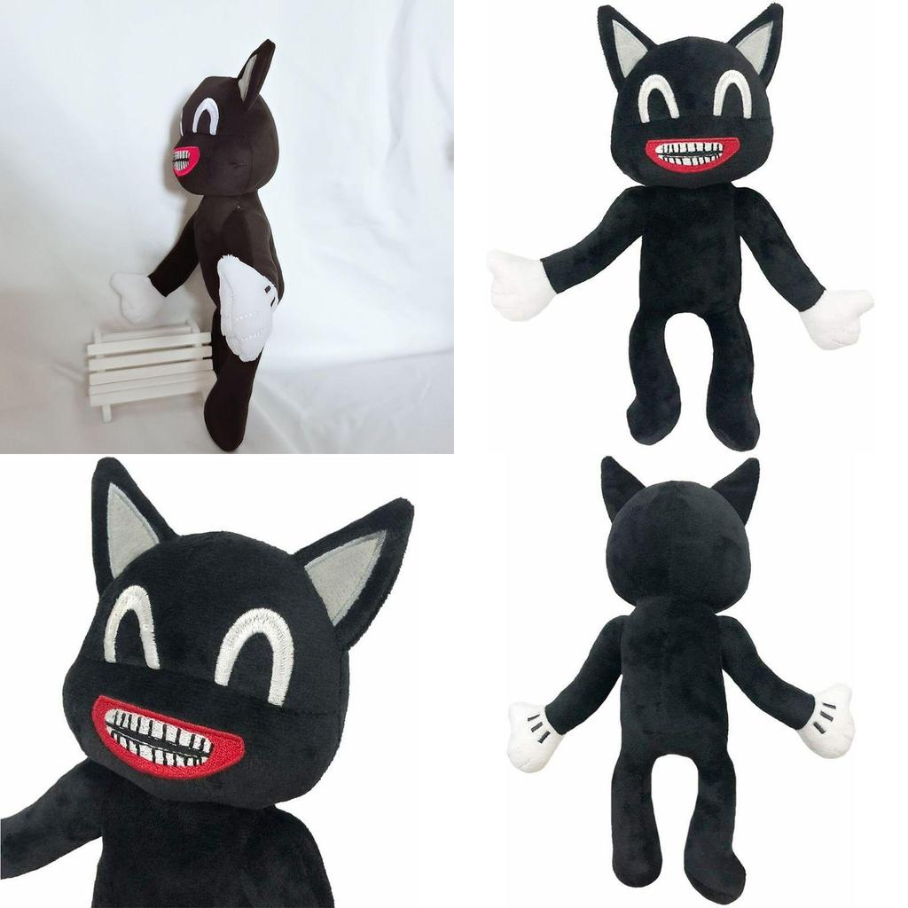 Adorable Black Cartoon Cat Plush Toy Stuffed Doll Perfect For Halloween Decorations