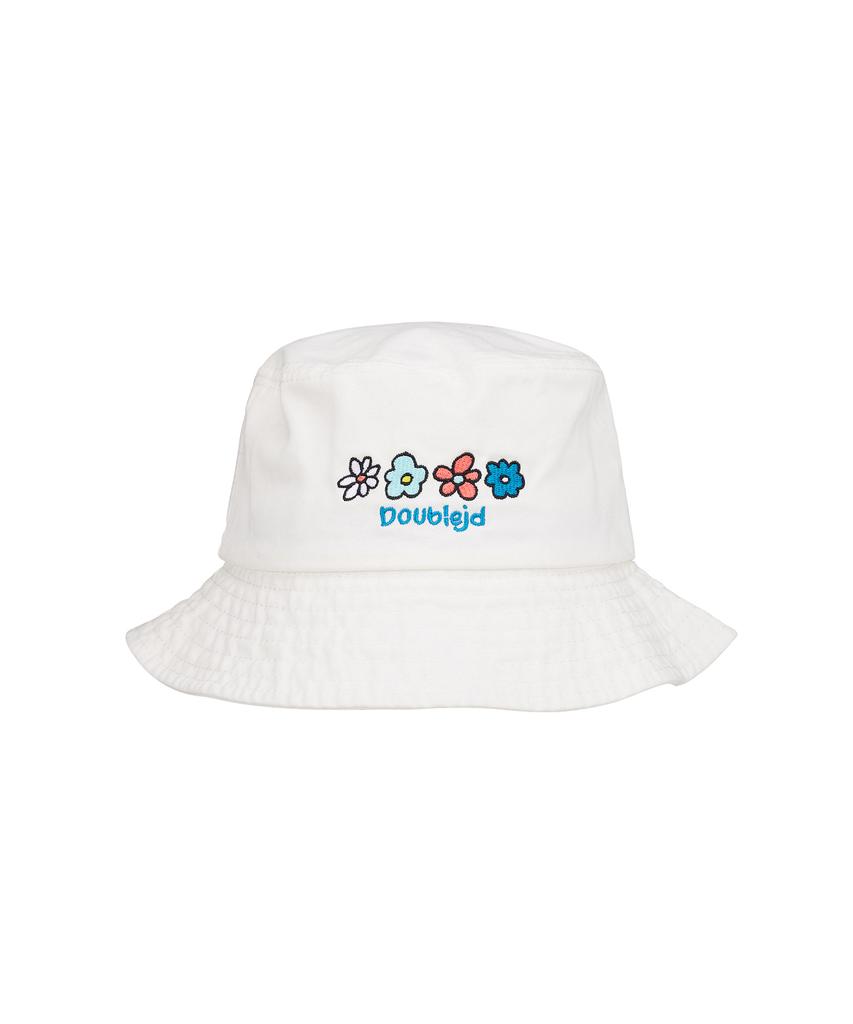 DOUBLE JD Flower Bucket Hat (White)