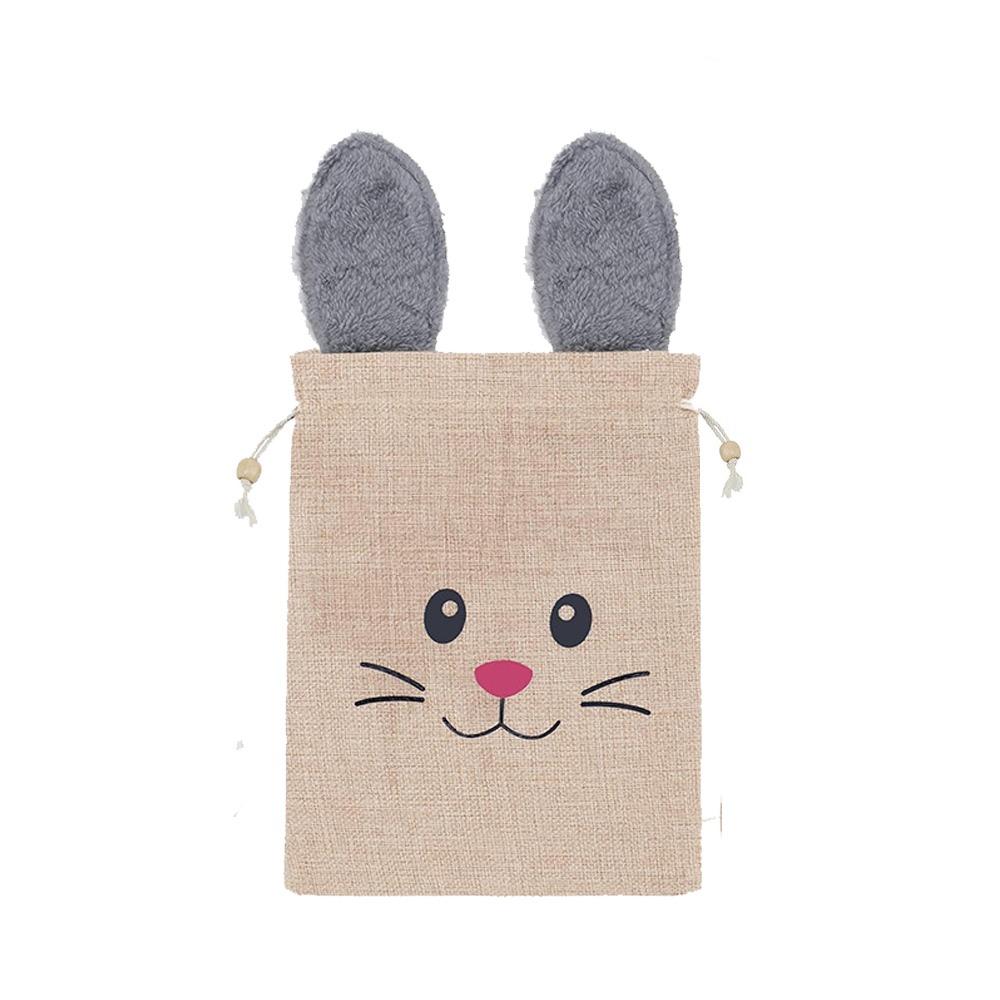 

3pcs Burlap Easter Bunny Ears Bags Cute Gift Packaging Bags Holiday Wedding Birthday 3pcs