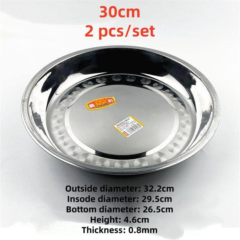10 pcs or 2 pcs set Stainless Steel Round small pepper soy sauce dish tray Food Serving Bowls BBQ dinner set plates and dishes
