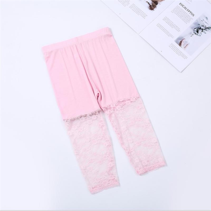 Sommerleggings für Mädchen Kinder Caprihosen Dünne Spitzen- und Spitzenleggings Neuer Stil