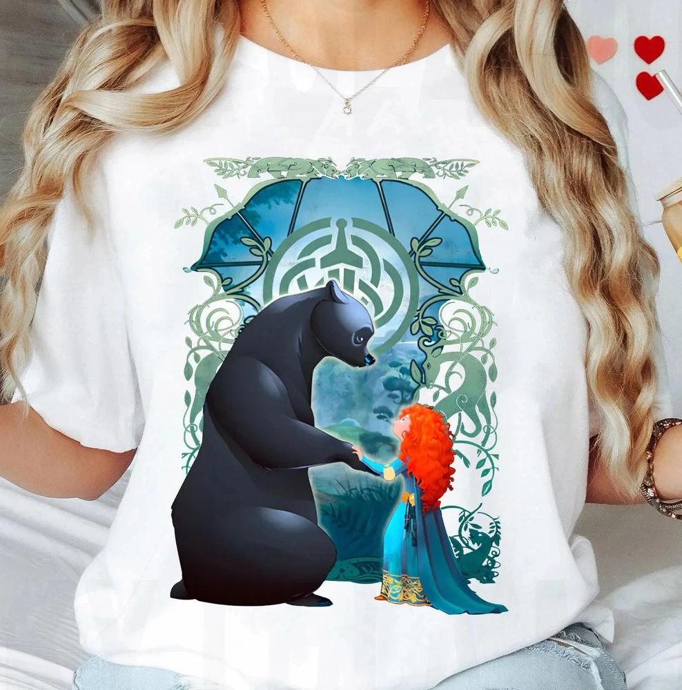 Isney Pixar Brave Shirt Merida And Bear Profile Portrait TShirt S