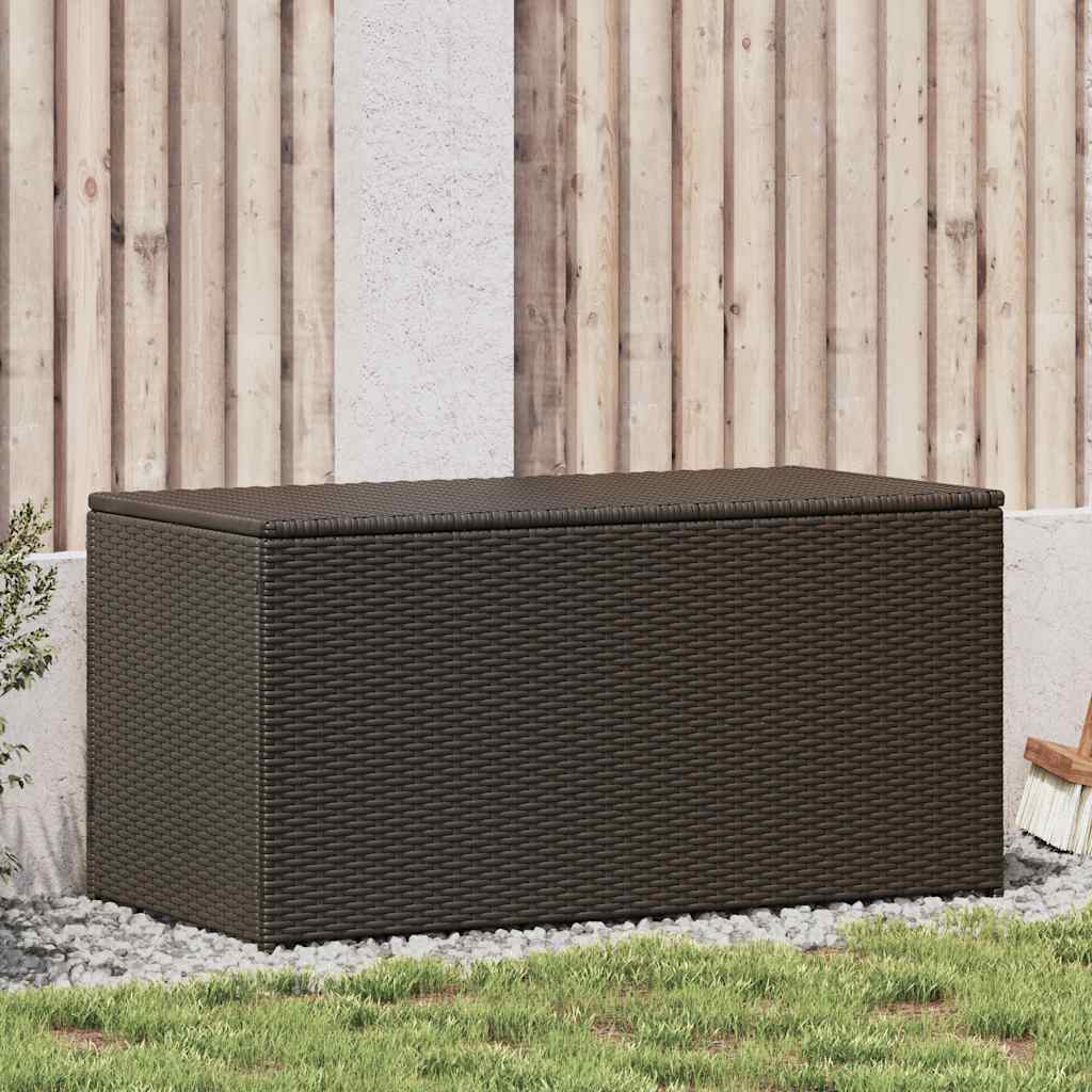 Garden Storage Box Wicker Style Poly Rattan 100 x 50 x 50 cm Brown