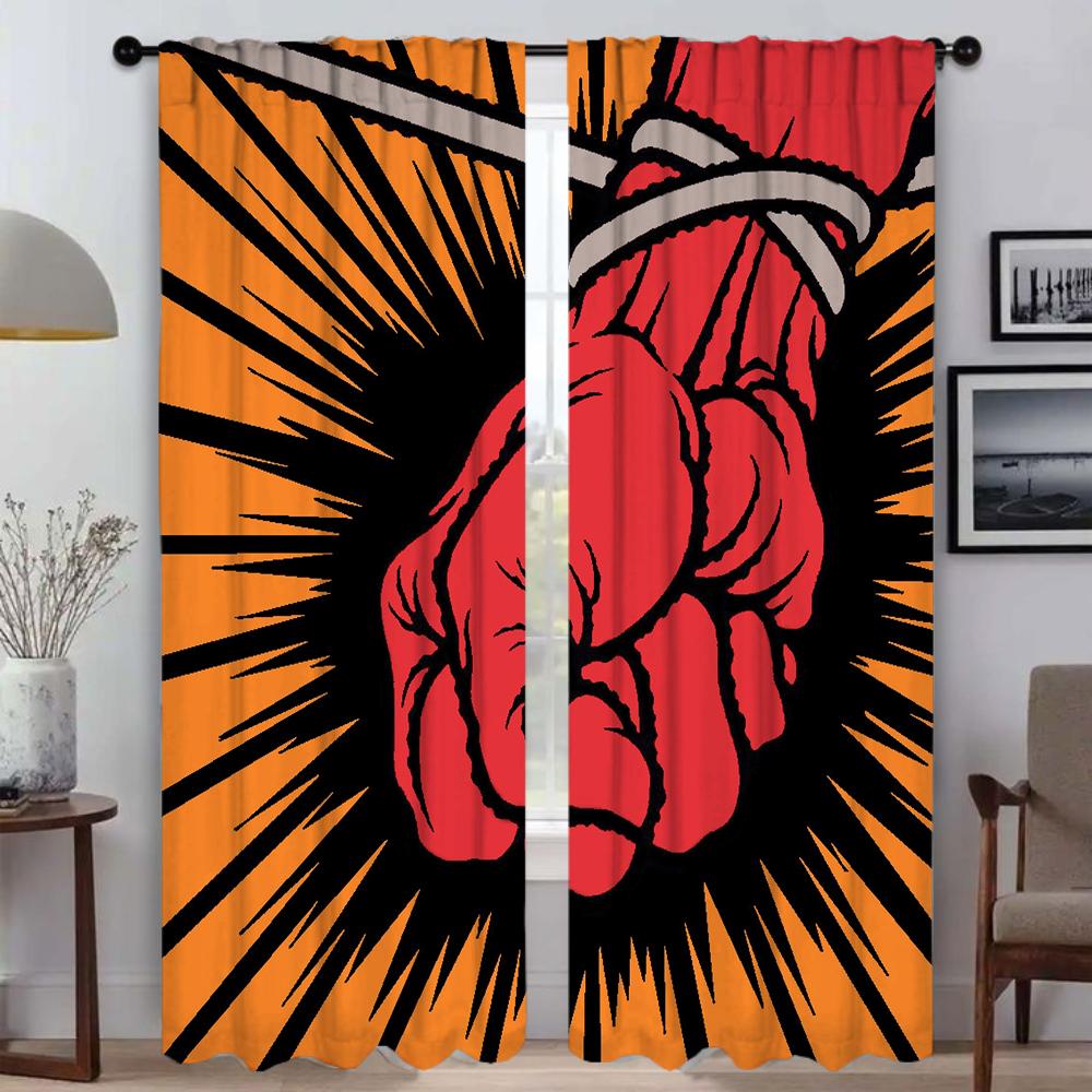 Blackout Curtains 2 Pieces M-MetallicaS Anti-mosquito Curtains for Living Room Curtain Shades Tulle for Bedroom Partition Camera