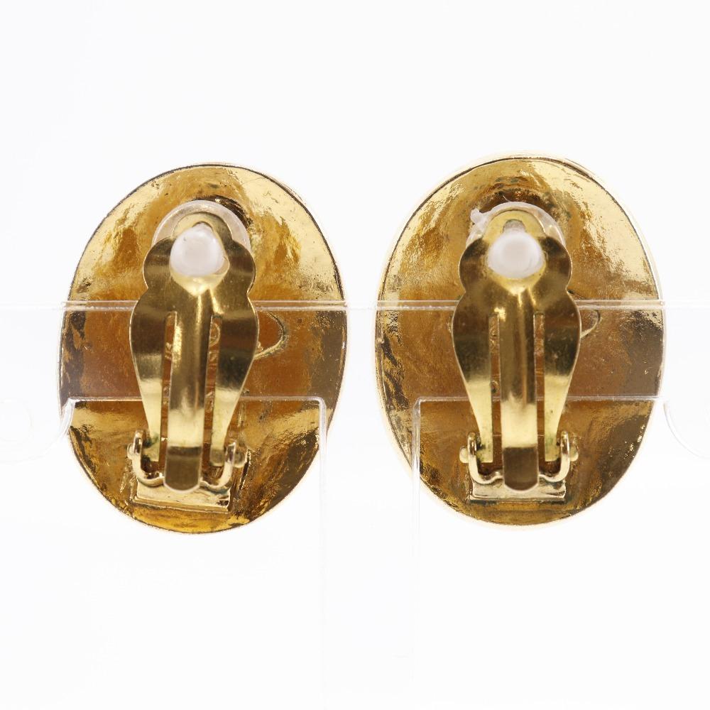 CHANEL COCO Mark Earring vintage Plated Gold 16.0g Women Used