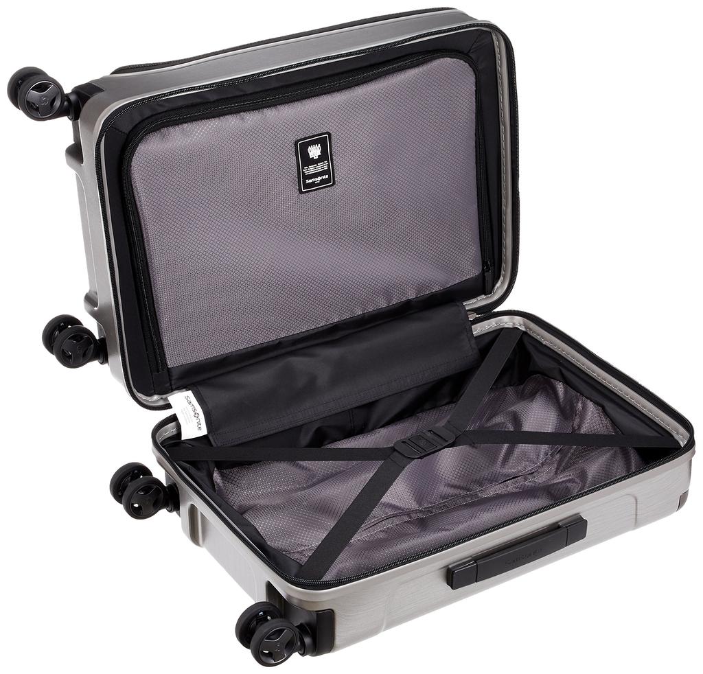 Valisă Geanta de transport EVOA Spinner 55 33L 55cm Deschis în față Permis Garantat 55cm Argintiu periat [Samsonite] 3,7 kg Bagă de mână