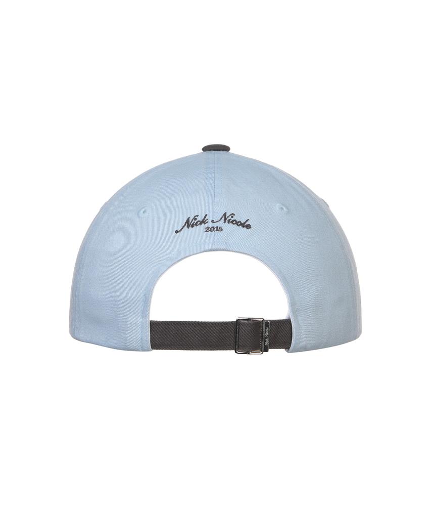 Nigaennikol Nicole Lettering Ball Cap_Sky Blue Charcoal