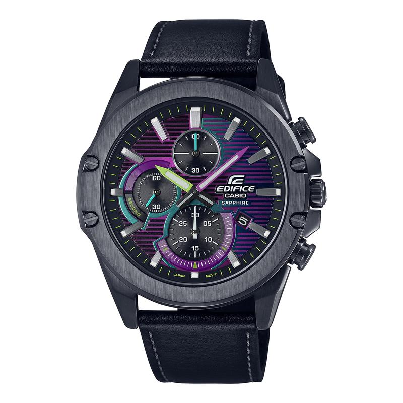 

Casio EDIFICE Cyberpunk Theme Night Neon Series Artificial Sapphire Glass Mirror Waterproof Business Quartz Movement Genuine EFR-S567CPL-1AUPRC фіолетовий