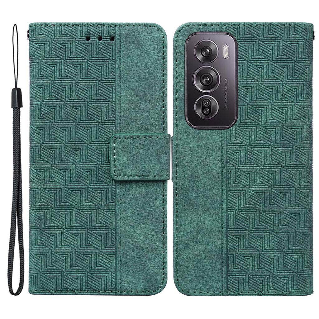 For Oppo Reno12 Pro 5G (Global) Phone Case Geometry Pattern Leather Wallet Cover