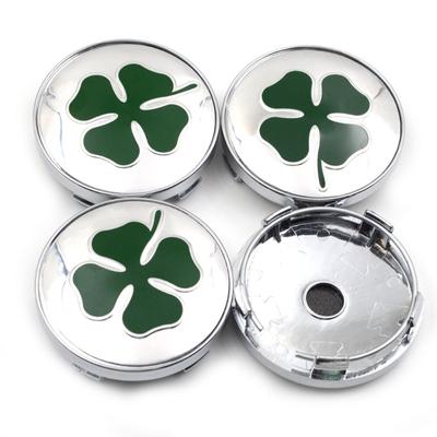 4 X 60mm Quatrefoil Logo Stredové krytky nábojov kolies pre autá pre 147 155 156 159 166 4C 8C Brera Giulia Giulietta Mito Stelvio Spider GT Atď.