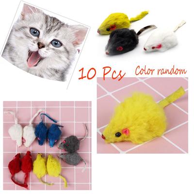 New 10Pcs/Set Rabbit Fur False Mouse Pet Cat Toys Mini Funny Playing Toys For Cats Kitten