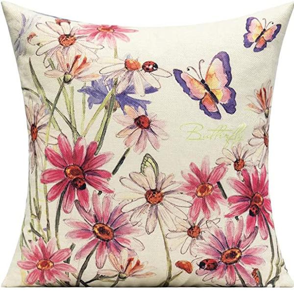 Plant and Flower Print Pillow Case Car Home Sofa Living Room Linen Pillow Cushion Nordic Style